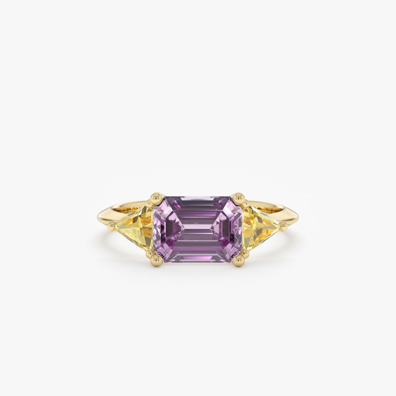 Emerald Cut Amethyst Ring