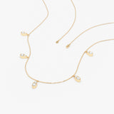 Dainty Gold Necklace with Pear Set Diamonds, Felice