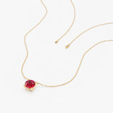 Lab-Grown Ruby Pendant Solitaire Necklace, Rosalee