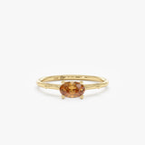 Oval-Cut Citrine Engagement Ring, Amber