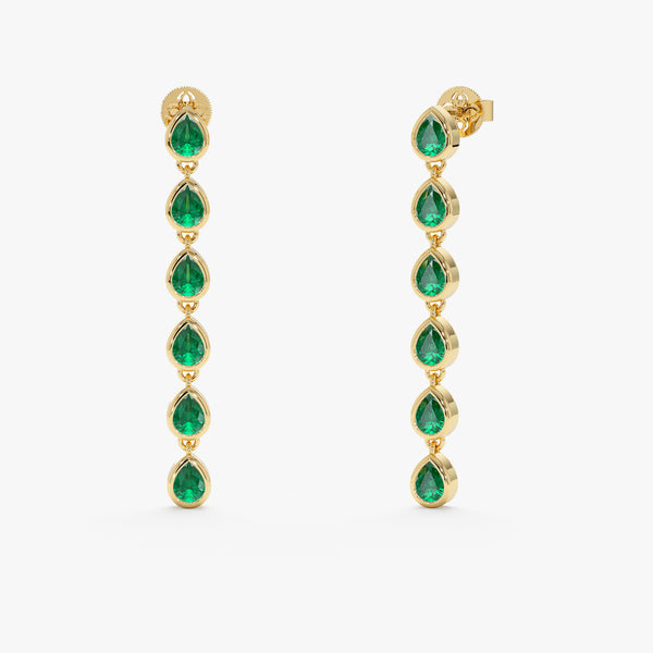 Stacked Emerald Dangle Earrings, Heather