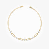 14k gold diamond paperclip bracelet