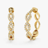 Yellow Gold Diamond Infinity Earring