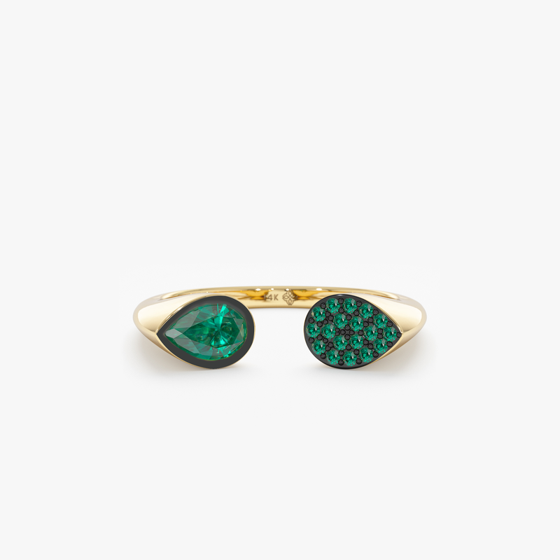 Double Emerald Open Ring, Evie