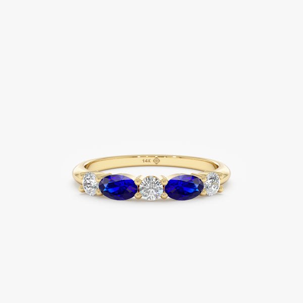 Lab Grown oval sapphire ring