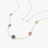 Multi-Color Sapphire Station Necklace, Layla