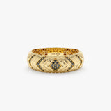 Black Diamond Chevron Ring, Lilith