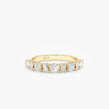 natural diamond and yellow gold cluster ring