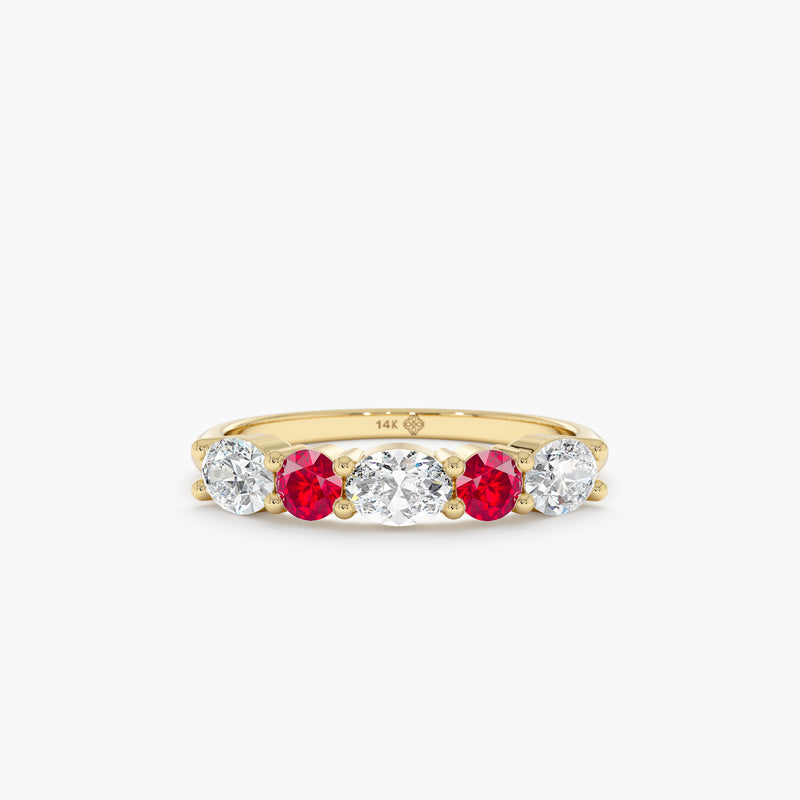 Ruby and Diamond Stacking Ring, Marg