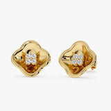 Gold Clover Diamond Earrings, Duet