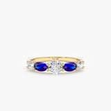 Lab Grown Sapphire and Diamond Ring