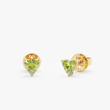 Trillion Cut Peridot Stud Earrings