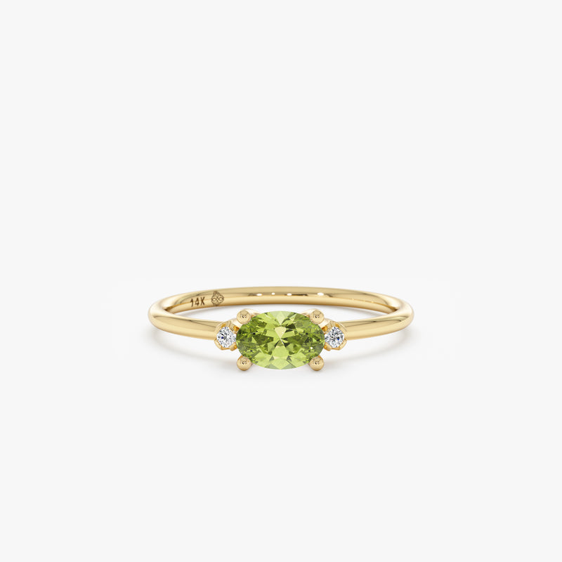 Peridot Diamond Engagement Ring, Waverly