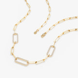 Diamond Paperclip Stacking Necklace