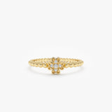 Beaded Clover Ring, Edith