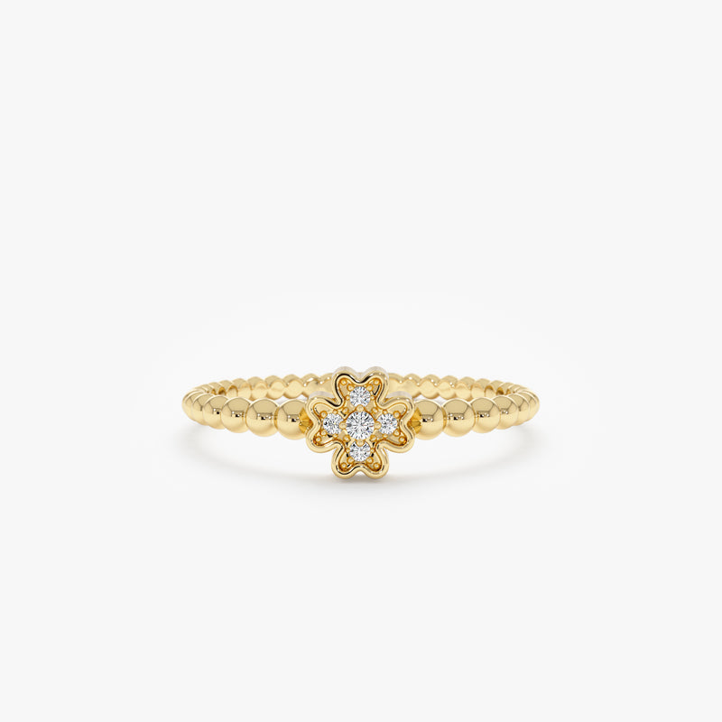 Beaded Clover Ring, Edith