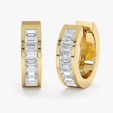 yellow gold baguette diamond earrings