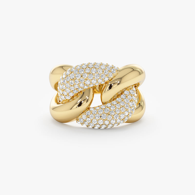 14k Diamond Chain Link Ring