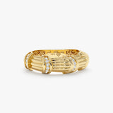 Solid Gold Bamboo Diamond Ring