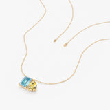 Blue Topaz and Citrine Toi et Moi Necklace, Grace