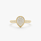 Pave Diamond Pear Engagement Ring, Lydia