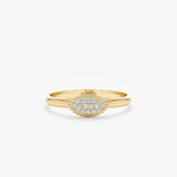 Beaded diamond minimalist ring