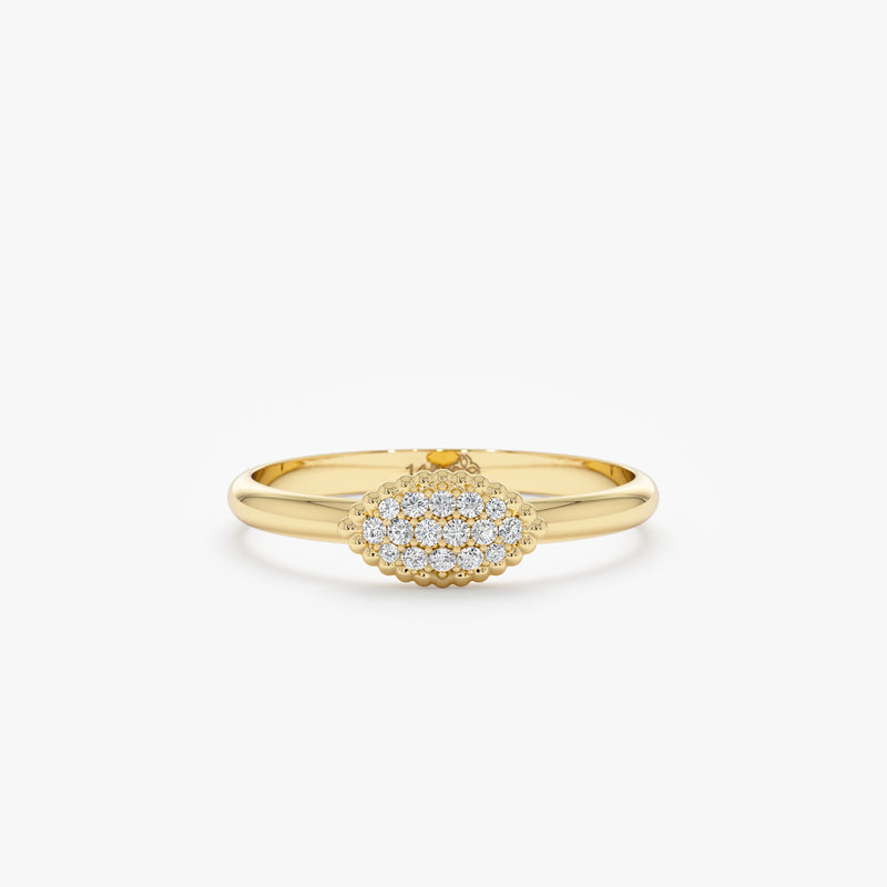 Beaded diamond minimalist ring