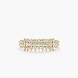 Wide Diamond Cluster Ring, Levan