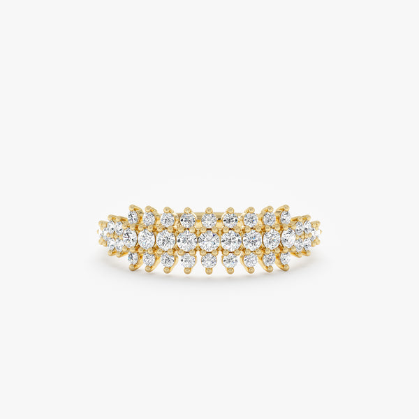 Wide Diamond Cluster Ring, Levan