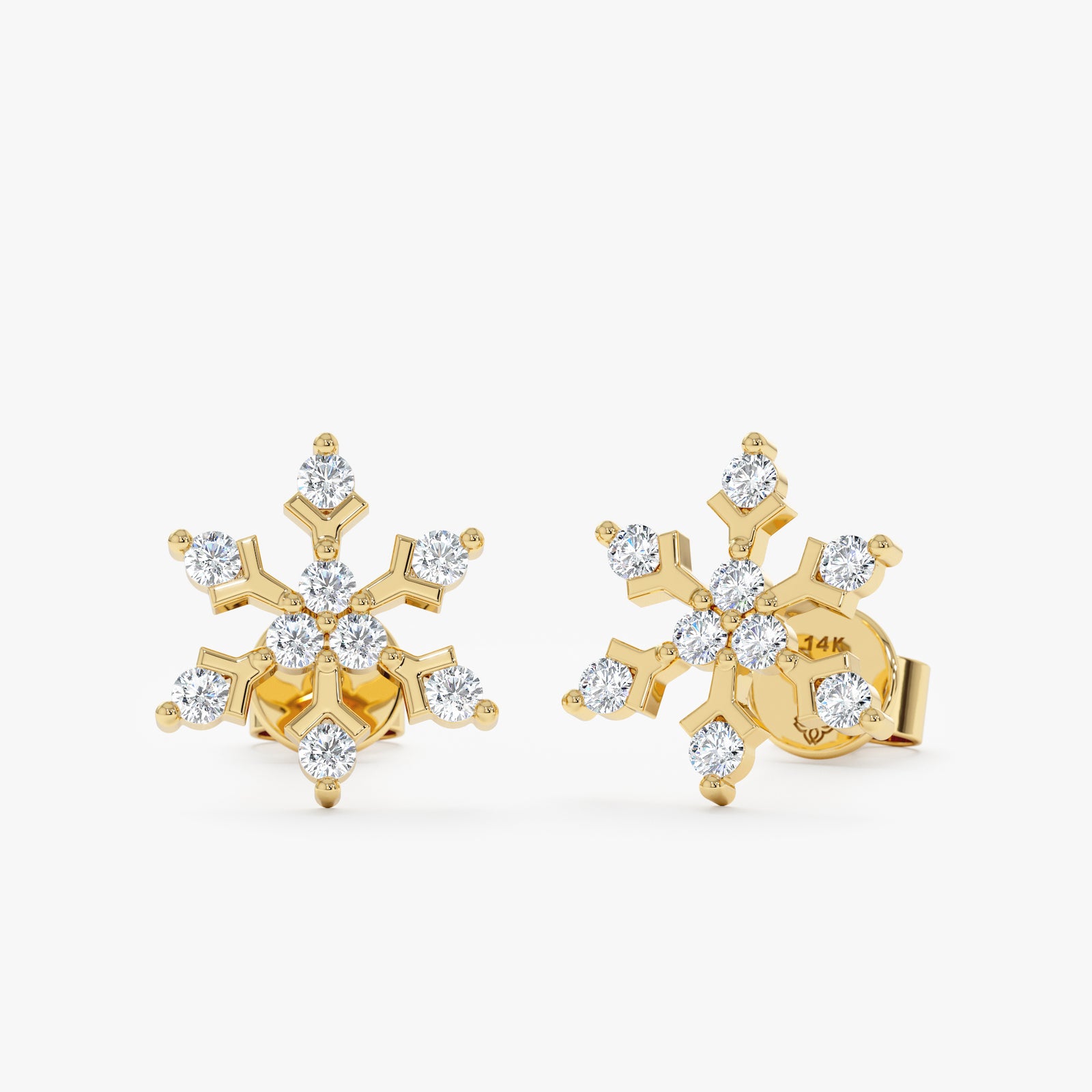 Snowflake & Sunburst Stud Earrings Sun Stud Earrings Brilliant Cut Diamond Simulants Bloom Flower Delicate outlet Luxurious Earrings [BE8464]