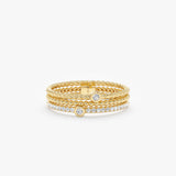 Triple Band Diamond Stack Ring, Capri