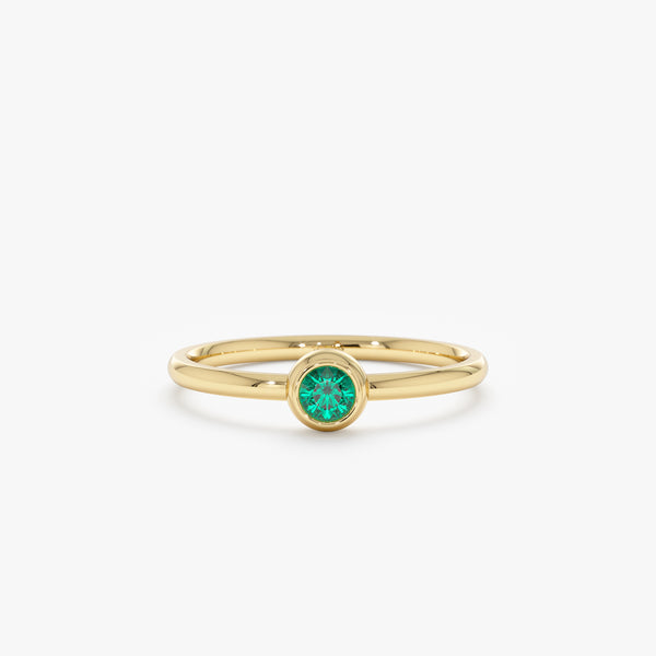 Dainty Gold Emerald Ring, Frances