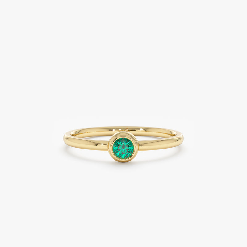 Dainty Gold Emerald Ring, Frances