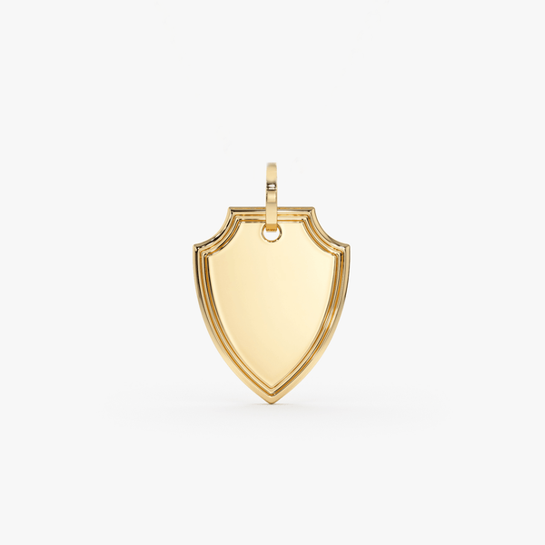 Solid Gold Shield Necklace, Ru