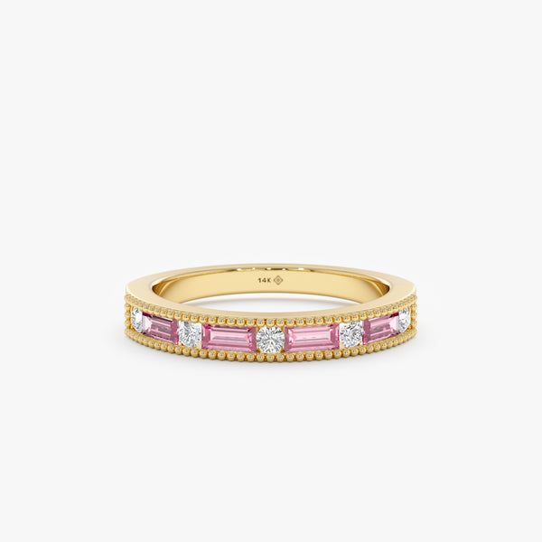 Yellow Gold Pink Sapphire Ring