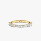 yellow gold half eternity band