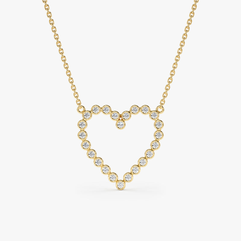 Bezel Diamond Heart Necklace, Ildi