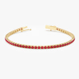 Lab-Grown Ruby Tennis Bracelet, Rose