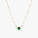 yellow gold emerald heart necklace