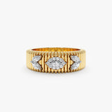 yellow gold and white diamond ring