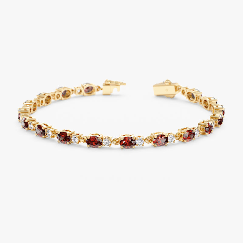 yellow gold garnet diamond bracelet 