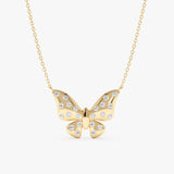 Puff Diamond Butterfly Necklace, Yara