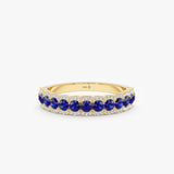 yellow gold diamond sapphire ring