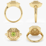 Octagon Peridot Signet Ring, Viviana