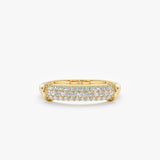 solid gold dome ring paved with natural white diamonds