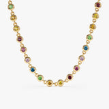 Rainbow Sapphire Tennis Necklace