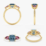 Rhodolite and Topaz Statement Ring, Irene