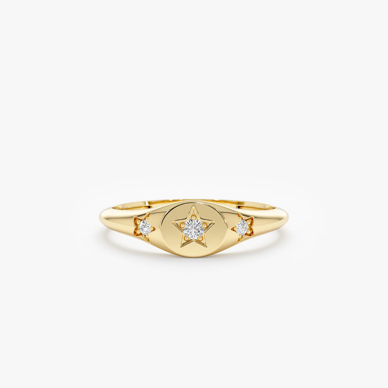 yellow gold star ring