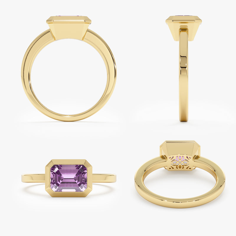  February Birthstone in Yellow Gold