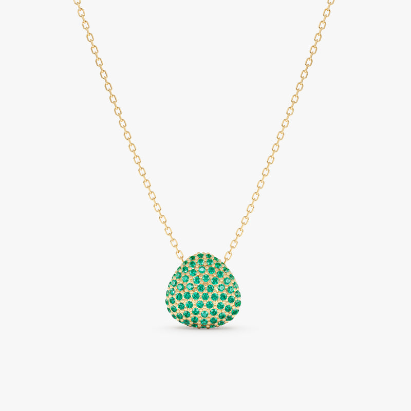 Pave Emerald Necklace